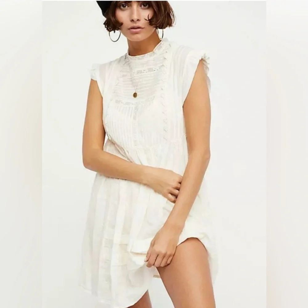 NWT Free People Embroidered Babydoll Dress Boho‎ Cottagecore Romantic Coquette
